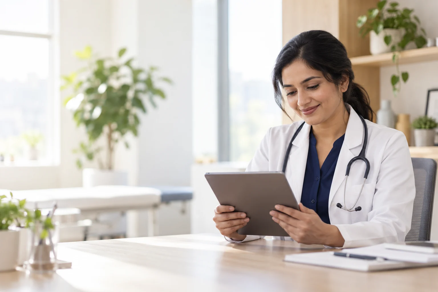 Doctor in a bright modern clinic